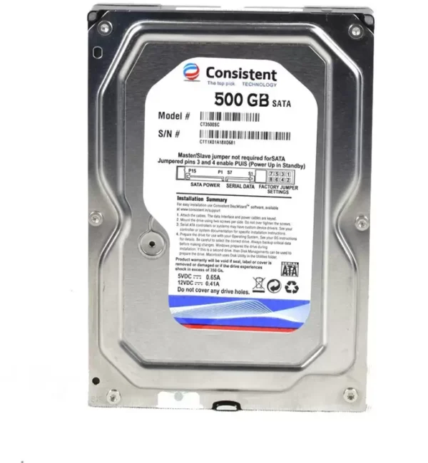 Consistent 500 gb sata - LXINDIA.COM