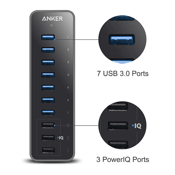 Anker 10 Port 60W USB 3.0 Hub 1 - LXINDIA.COM