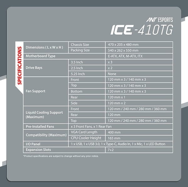 ICE 410TG Mid Tower ARGB SPC - LXINDIA.COM