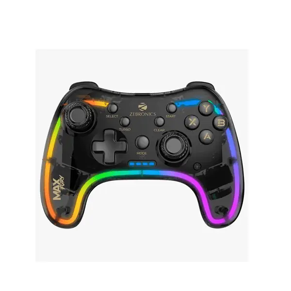 Zebronics MAX FURY Transparent RGB Wired Gamepad - LXINDIA.COM