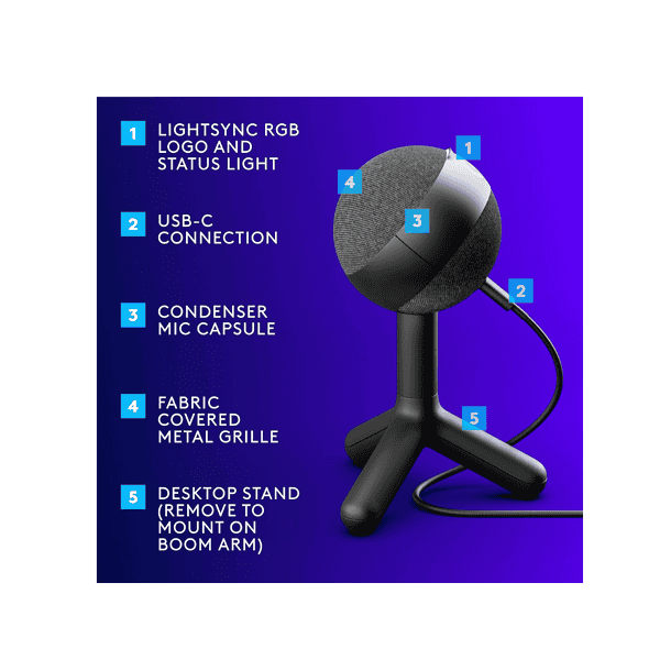 Logitech G Yeti Orb Condenser Black 2 - LXINDIA.COM