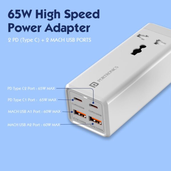 Portronics Adapto Volt 65 AC Power SocketP - LXINDIA.COM