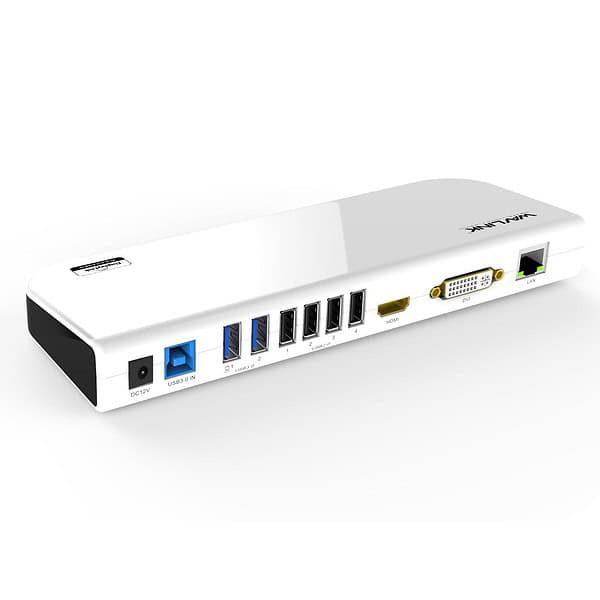 WAVLINK USB 3.0 Universal Laptop Docking Station White4 - LXINDIA.COM