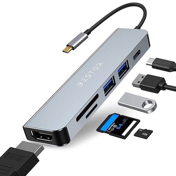 BESTOR 6 in 1 USB C Hub2 min - LXINDIA.COM