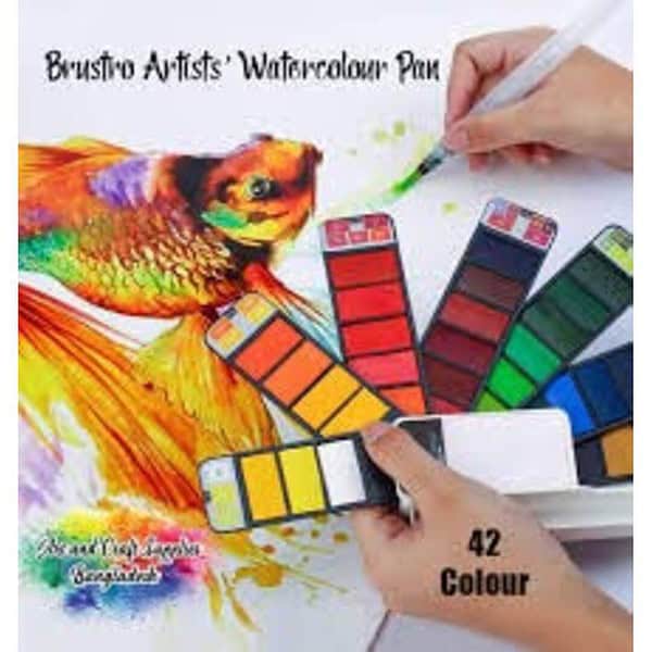 BRUSTRO Artist s Watercolour Pan Set of 42 Colours 1 - LXINDIA.COM