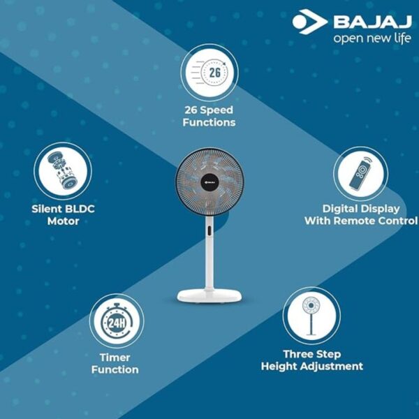 Bajaj Dominus 18 350 mm Pedestal Fan Grey and Black3 - LXINDIA.COM