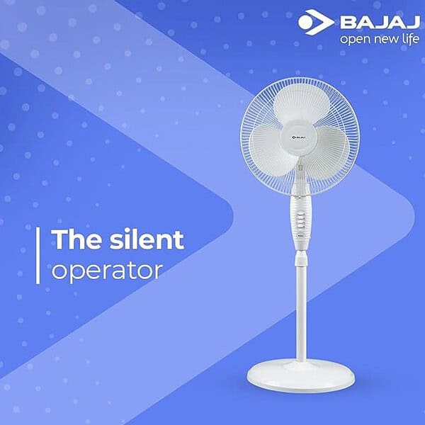 Bajaj Esteem 400 MM Oscillating Pedestal Fan White1 - LXINDIA.COM