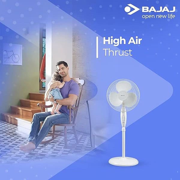 Bajaj Esteem 400 MM Oscillating Pedestal Fan White2 - LXINDIA.COM