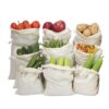 Beddify 100 Cotton Set of 9 Reusable Fridge Storage Bags for Vegetables and Fruits Multipurpose Eco Friendly Bags - LXINDIA.COM