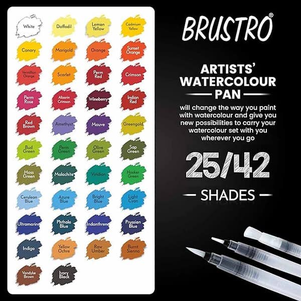 Brustro Artists Watercolour Paint Pan Set of 25 2 - LXINDIA.COM