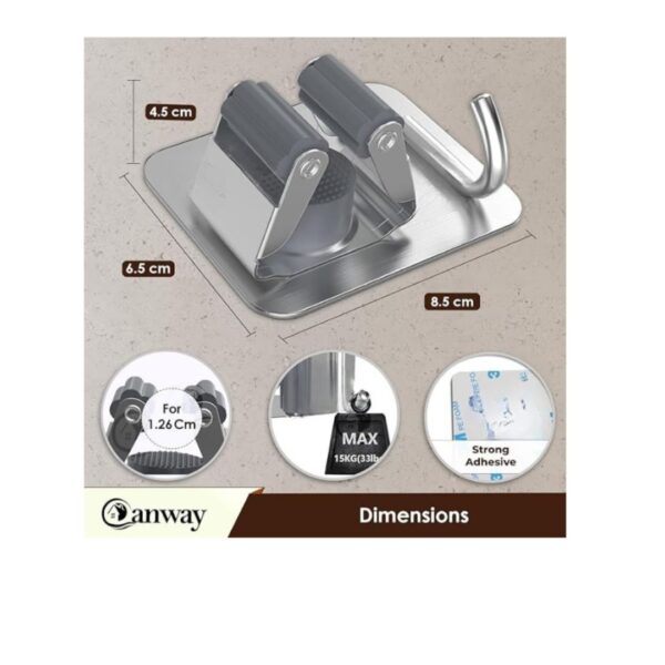 CANWAY® 3 Pieces Stainless Steel 1 Rack with 1 Hook Silver 2 - LXINDIA.COM