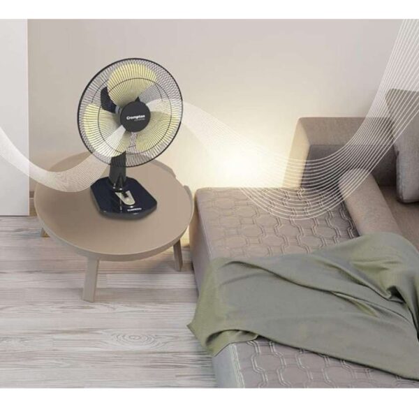 Crompton HighSpeed Torpedo 400 MM Table Fan Black Yellow 1 - LXINDIA.COM