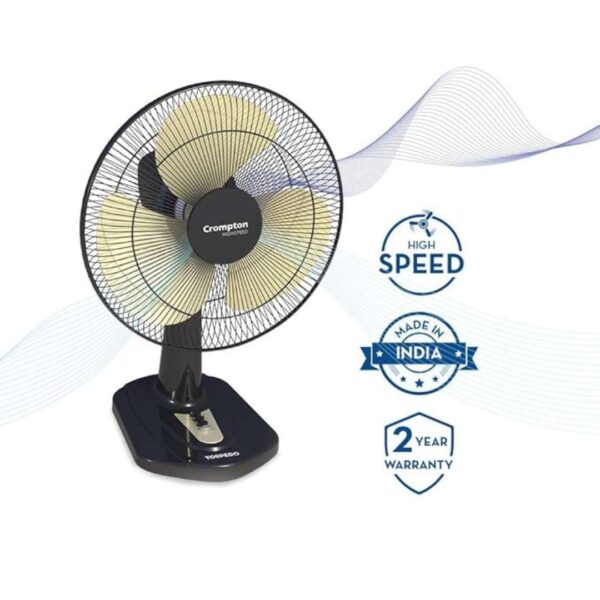 Crompton HighSpeed Torpedo 400 MM Table Fan Black Yellow 2 - LXINDIA.COM