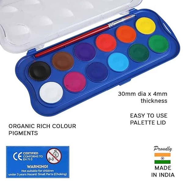 Doms 12 Shades 30mm Water Colour Cakes 2 - LXINDIA.COM