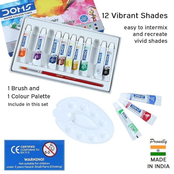 Doms Non Toxic Water Colour Tube Set in Cardboard Box 2 - LXINDIA.COM