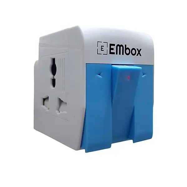 EMBOX 3 Pin Multi Plug Socket Universal Travel Adapter for Home Office Travel 5A 250V Blue - LXINDIA.COM