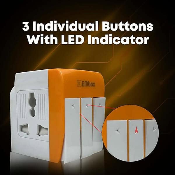 EMBOX 3 Pin Multi Plug Socket1 - LXINDIA.COM