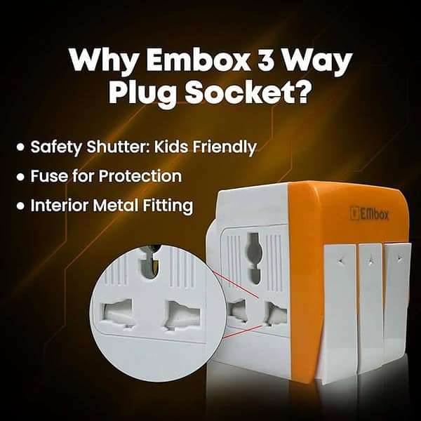 EMBOX 3 Pin Multi Plug Socket3 - LXINDIA.COM