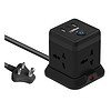 EMBOX Cube Extension Board with USB Port black cube socket - LXINDIA.COM