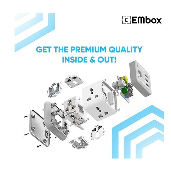 EMBOX Cube Extension Board with USB Port with Universal Sockets 1 - LXINDIA.COM