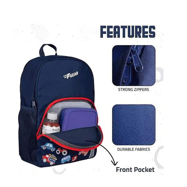 F Gear Fastcar NBlu Wheelers 12L school bags 1 - LXINDIA.COM