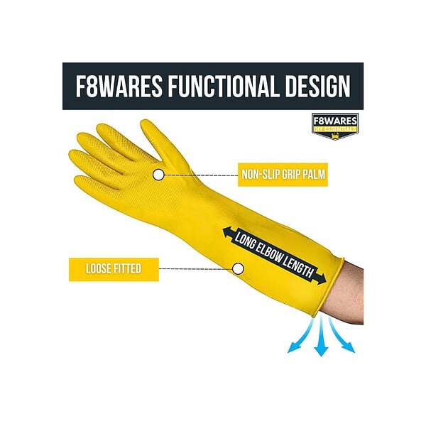 F8WARES 2PK 16 Inch Rubber Gloves A - LXINDIA.COM