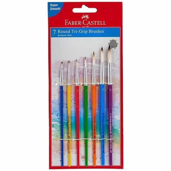 Faber Castell Tri Grip Brush Round Pack of 7 - LXINDIA.COM