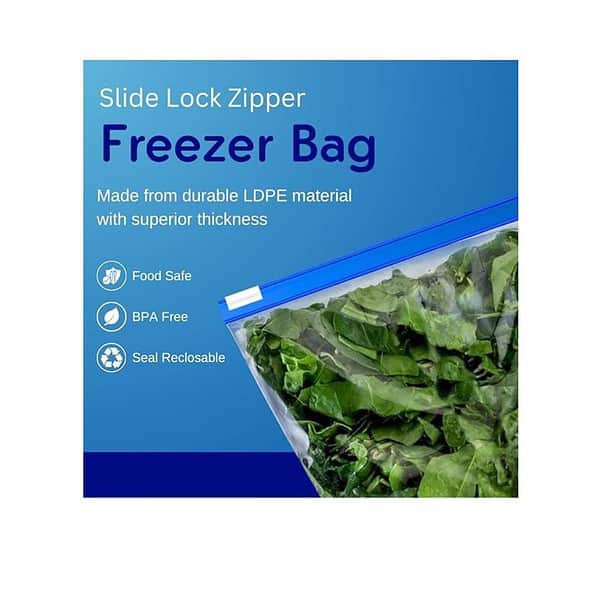 GREENTWISH Zip N Seal Slider Zip Lock Bags Food Vegetable Fridge Storage Bags Free Reusable LDPE Transparent Bags 2 - LXINDIA.COM