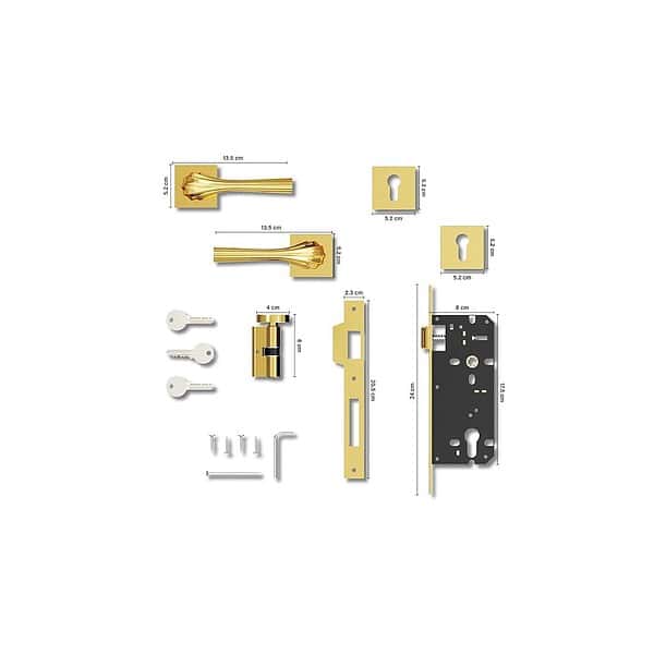 GRIVAN Luxury Door Locks for Main Door Set with 3 Brass Keys 2 - LXINDIA.COM