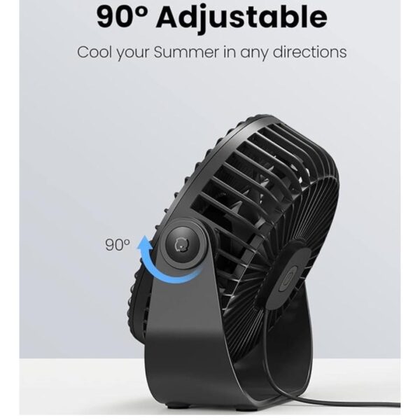 Gaiatop USB Desk Fan 3 Speeds Portable Small Fan with Strong AirflowTable Fan Black 1 - LXINDIA.COM