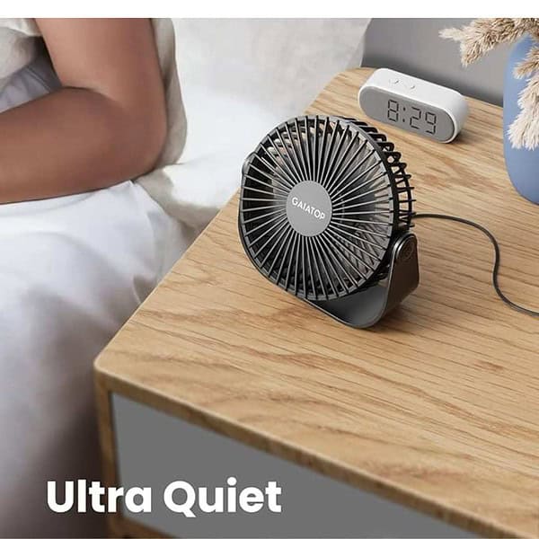 Gaiatop USB Desk Fan 3 Speeds Portable Small Fan with Strong AirflowTable Fan Black 3 - LXINDIA.COM