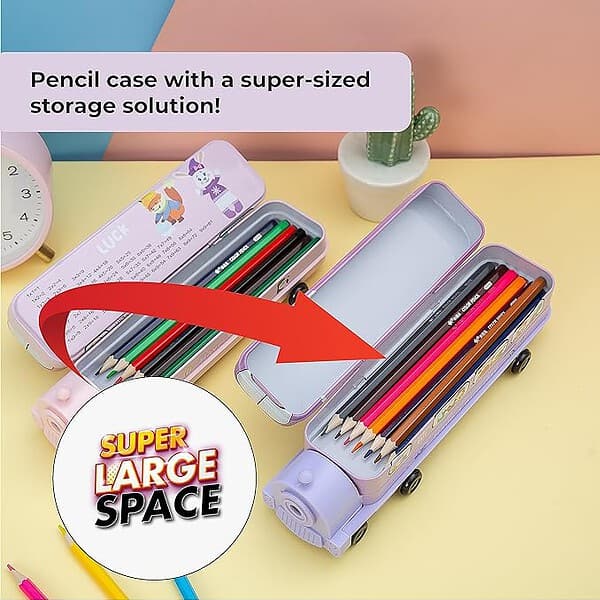 HANDZY Handle Eazy Cartoon Pencil Box Purple 2 - LXINDIA.COM