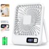 HASTHIP Mini USB Desk Fan with Power Display White - LXINDIA.COM