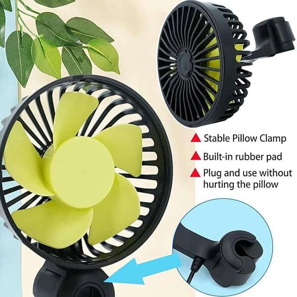 HASTHIP USB Fan for Car Back Seat Black3 - LXINDIA.COM