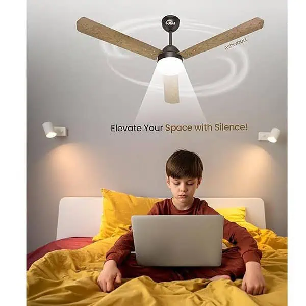 HAVAI Pristine Wooden Range BLDC Ceiling Fan Ashwood 1200mm Blade with Remote 2 - LXINDIA.COM