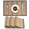 HOKIPO Reversible Bamboo Mats Set of 4 45x30 cm Green - LXINDIA.COM