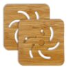 HOKIPO® Bamboo Wooden Coasters Heat Pad Pack of 2 - LXINDIA.COM