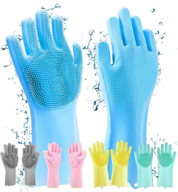 HUSB Magic Silicone Dish Washing Gloves - LXINDIA.COM