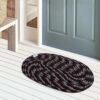 Heart Home Cotton Oval Door Mat Black - LXINDIA.COM