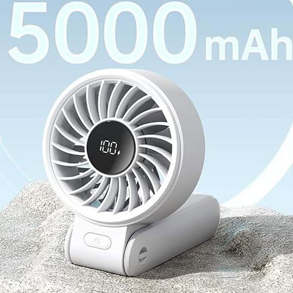 JISULIFE Portable Handy USB Fan Gray2 - LXINDIA.COM