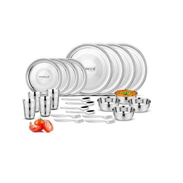 KITCHEN CLUE High Grade 202 Stainless Steel Dinner Set A - LXINDIA.COM