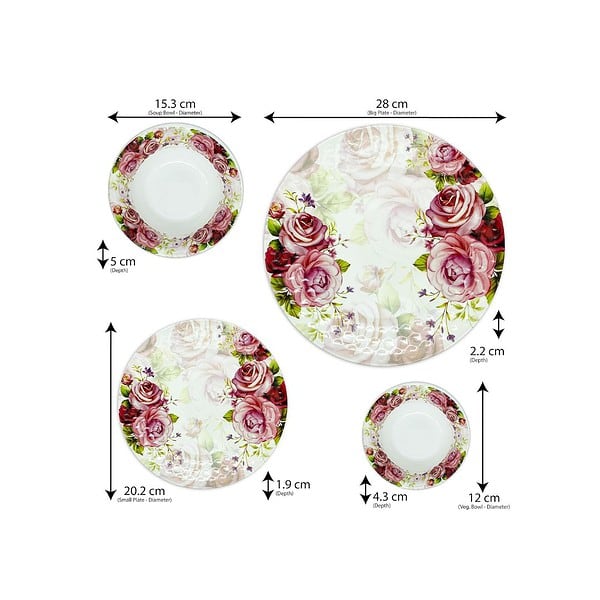 Konvio Floral Dinner Set B - LXINDIA.COM