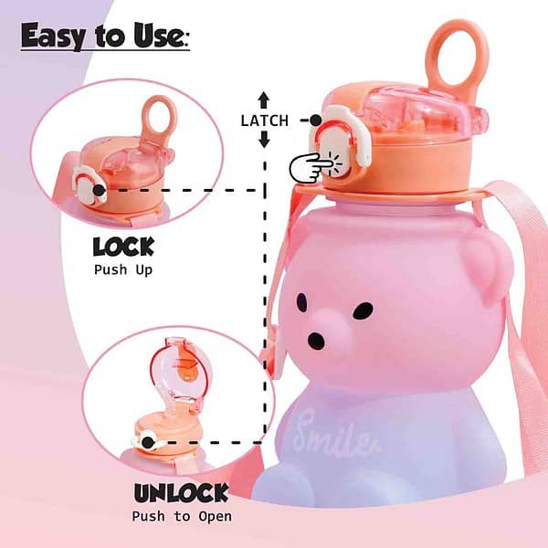 Koochie Koo Plastic Teddy Bear Water Bottle A - LXINDIA.COM