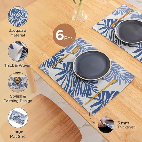 Kuber Industries 6 Pcs Mat for Hot Pots White Blue2 - LXINDIA.COM