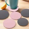 Kuber Industries 6 Pcs Non Slip Tea Coaster for Hot PotGrey Pink - LXINDIA.COM