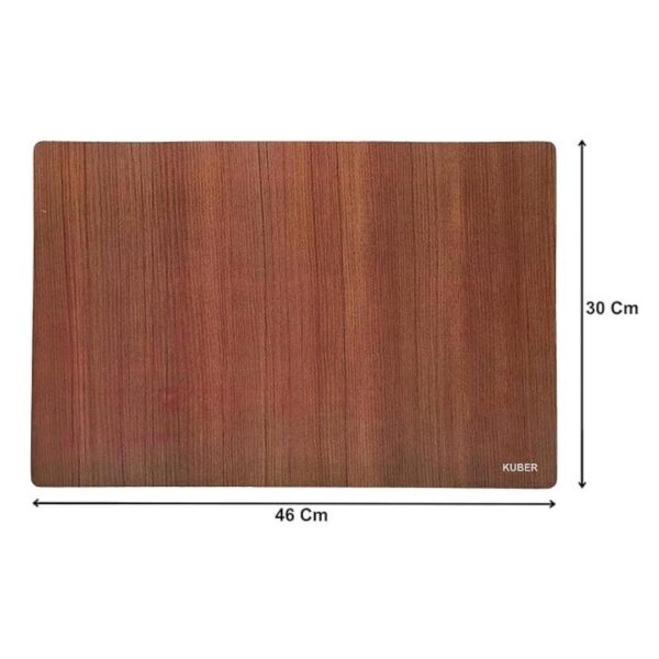 Kuber Industries PVC Mat Wooden Print Set of 6 Brown2 - LXINDIA.COM