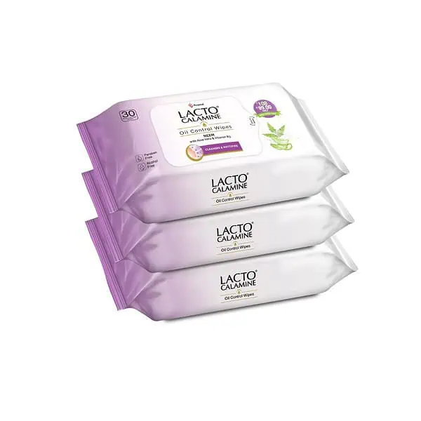 Lacto Calamine Oil Control Wipes Neem with Aloe Vera and vitamin B3 - LXINDIA.COM