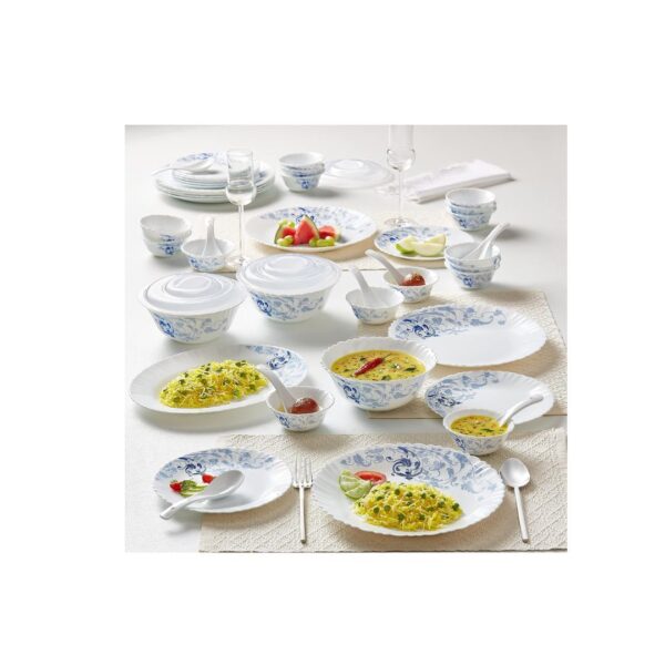 Larah by Borosil Blue Eve Silk Series Opalware Dinner Set B - LXINDIA.COM