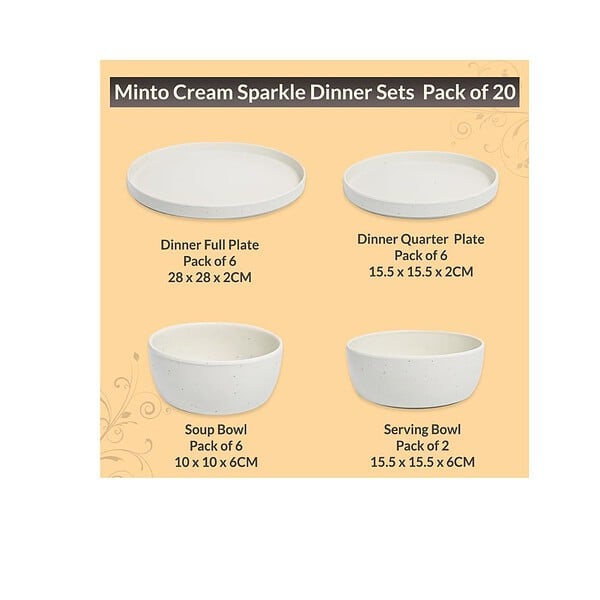 MARKET99 Minto Cream Sparkle Dinner Set B - LXINDIA.COM