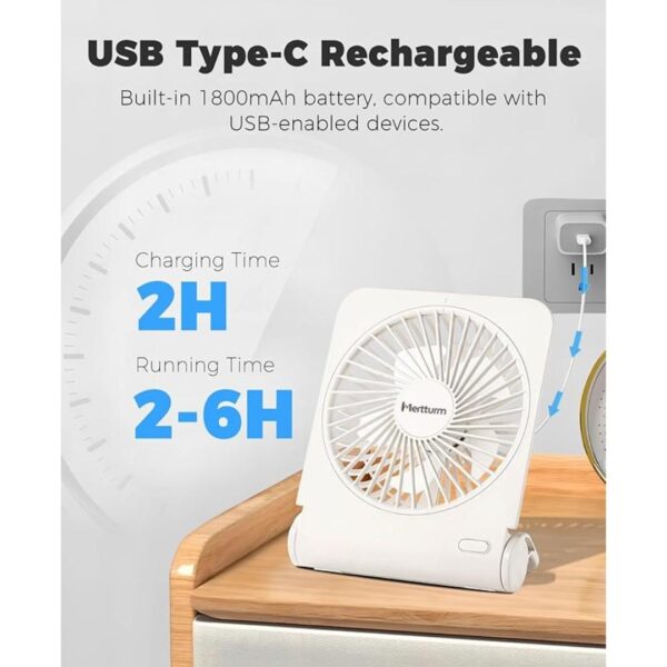 MERTTURM USB Desk Fan 158D 45W 128H MM White1 - LXINDIA.COM